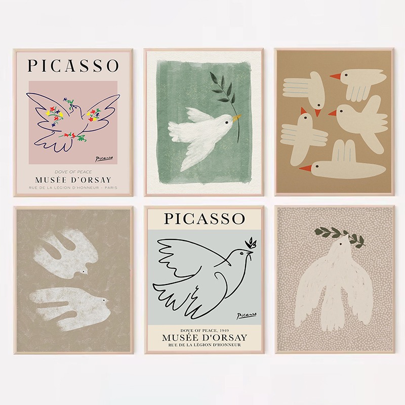 Minimalist Picasso Dove Peace  - đánh giá và giá Interior Design Drawing