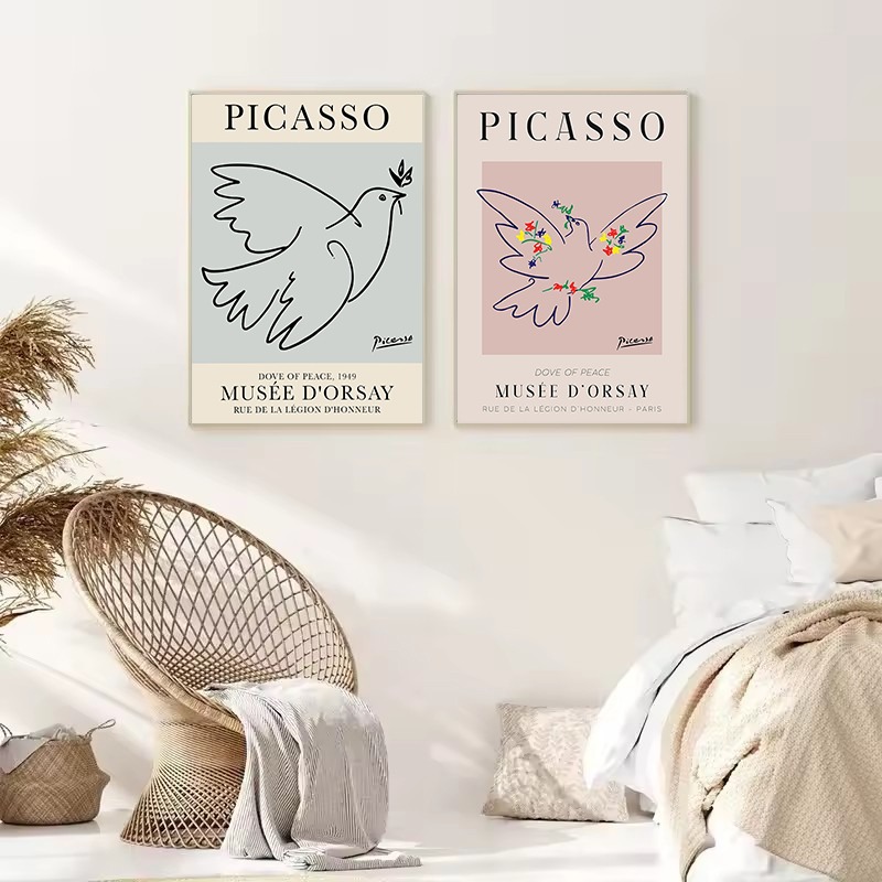 Minimalist Picasso Dove Peace  - đánh giá và giá Interior Design Drawing
