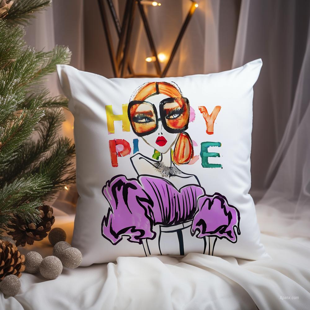 Chic Lady Illustration Cushion - đánh giá và giá Interior Design Illustrated