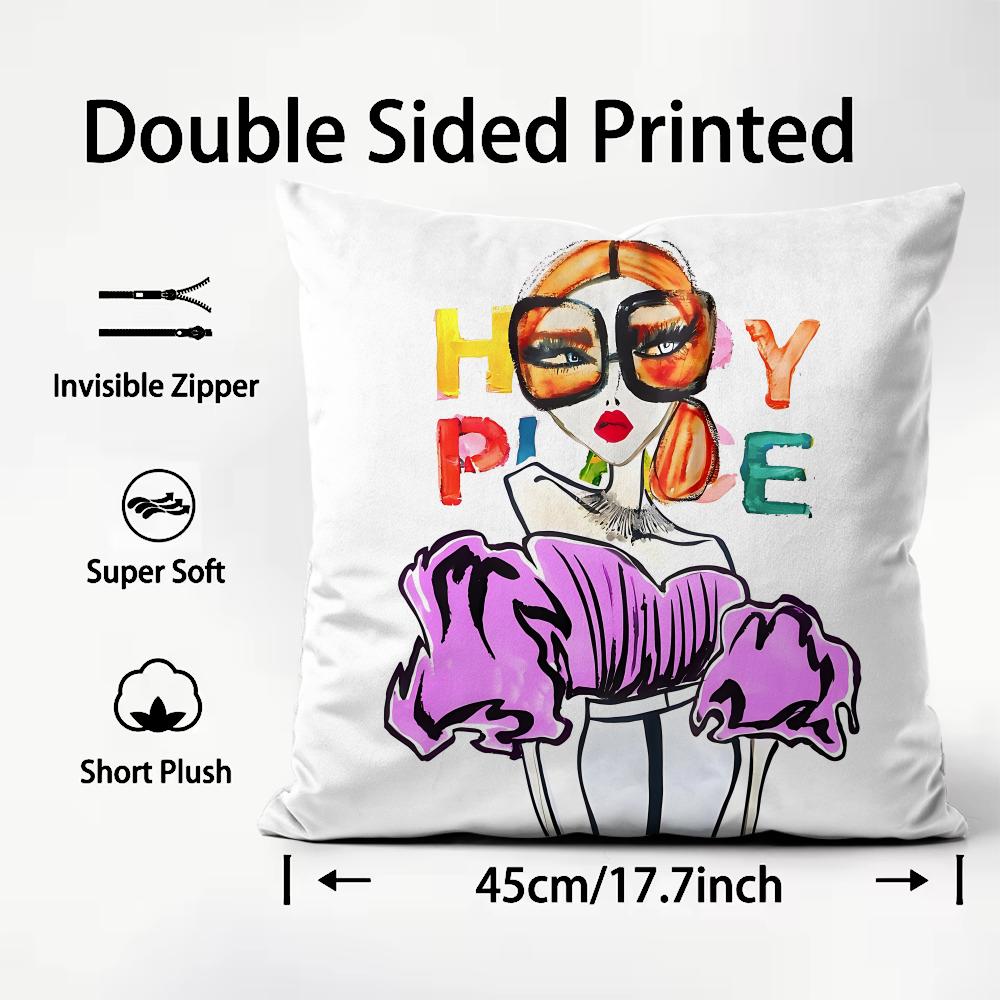 Chic Lady Illustration Cushion - đánh giá và giá Interior Design Illustrated