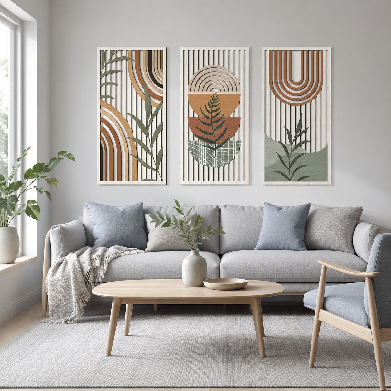Natural Wood Wall Decor Semici - đánh giá và giá Interior Design Office Space