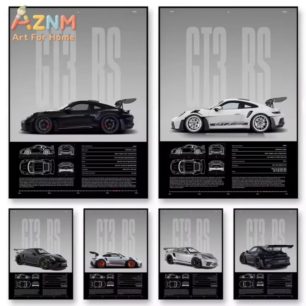 1pc Minimalist 911 GT3-RS 718  - đánh giá và giá Interior Design Drawing