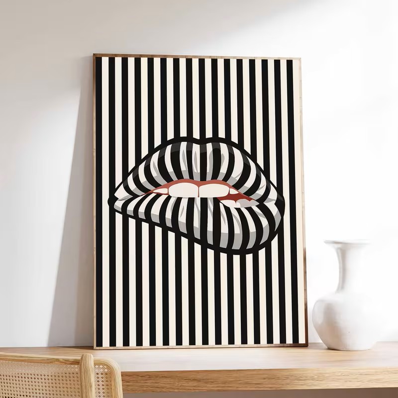 Simple and Abstract Striped Li - đánh giá và giá Interior Design Drawing