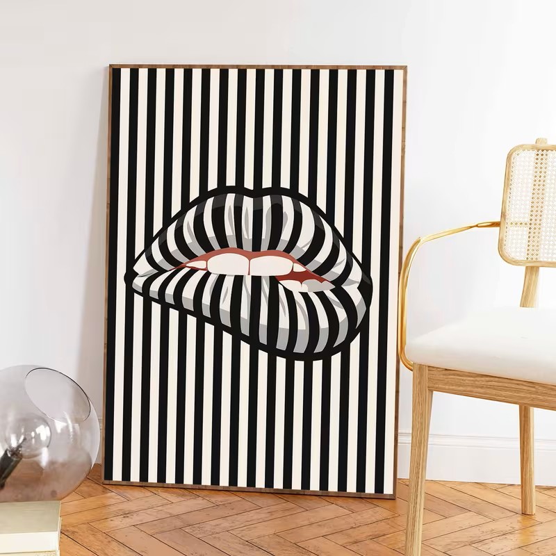 Simple and Abstract Striped Li - đánh giá và giá Interior Design Drawing